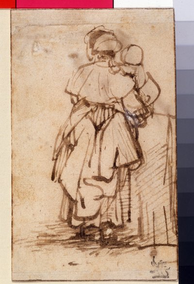 Woman with a Child on Her Lap, c.1640 by Rembrandt van Rijn